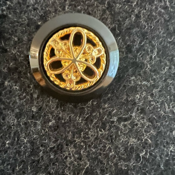 Wool dark grey coat with pockets and gold buttons. - Picture 7 of 9